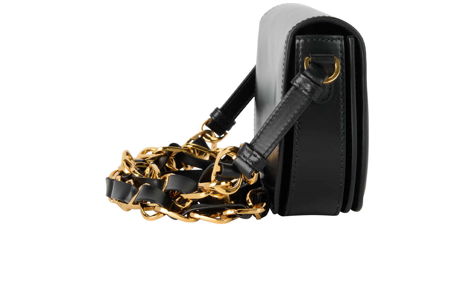 CD Signature Flap Bag, &pound;1,200, Handbags, Black, Leather, Side view